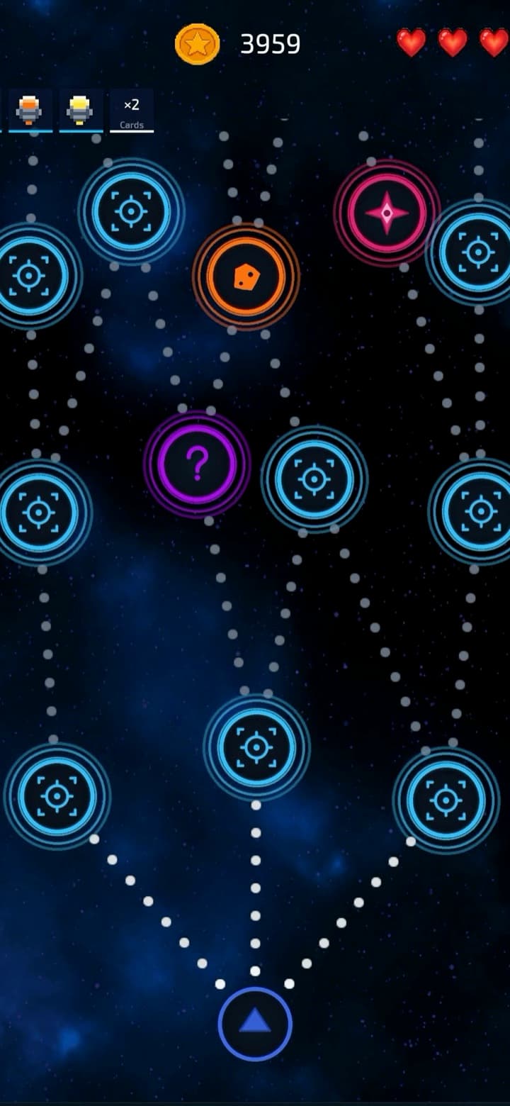 Branching sector map with battle, elite, shop and mystery nodes